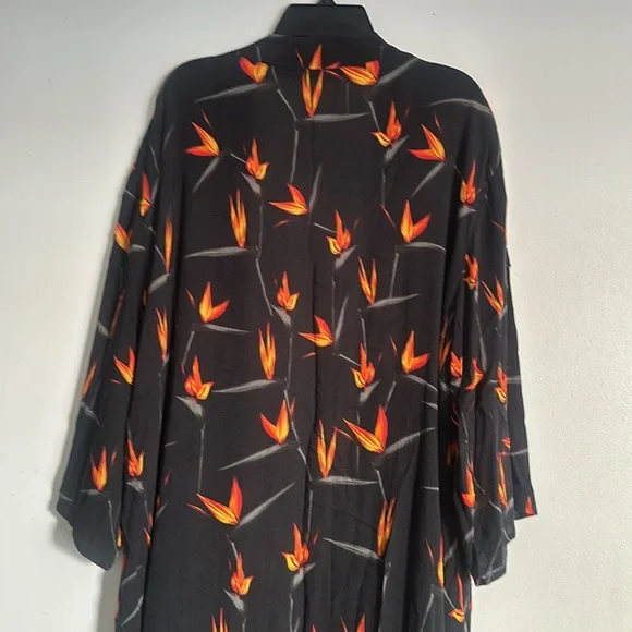 Birds of Paradise Black Kimono / EUC - Picture 3 of 4